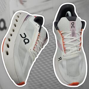 On Cloudsurfer White Flame Mens 10 Running Shoes White Orange Athletic Sneaker